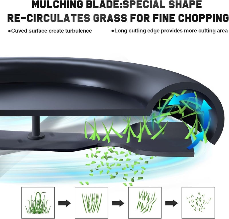 Grasscool GY20852 GX21784 Mower Mulching Blades for John Deere 48 inch D140 E140 D160 E160 E170 E150 LA145 LA140 LA155 155C 48" Deck Lawn Mower Replace AM137757 AM141035 (3Pack) - Image 4